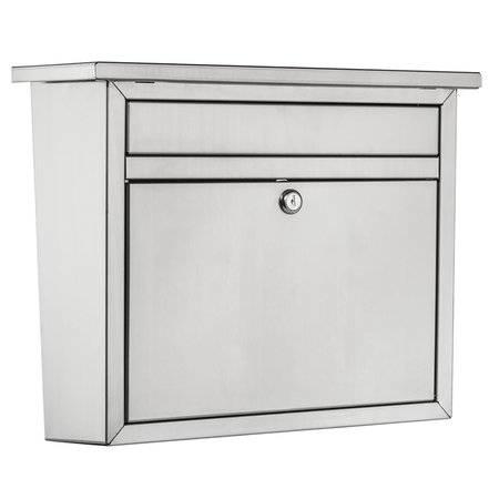 SWIVEL Maya Galvanized Steel Wall-Mounted Silver Mailbox, 6.38 x 15.79 x 13.23 in. SW2513609